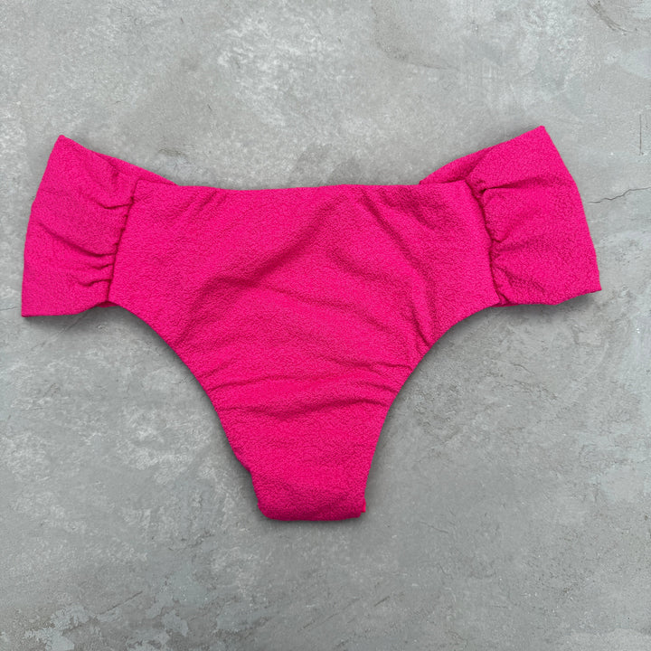 Seashore Textured Pink Riot Classy Cheeky Bikini Bottom-1