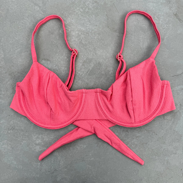 Seashore Textured Coral Delight Lindy Bikini Top-0