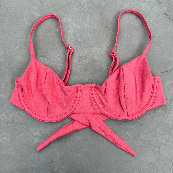 Seashore Textured Coral Delight Lindy Bikini Top-0
