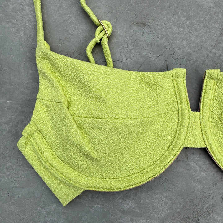 Seashore Textured Citrus Panneled Bikini Top-1