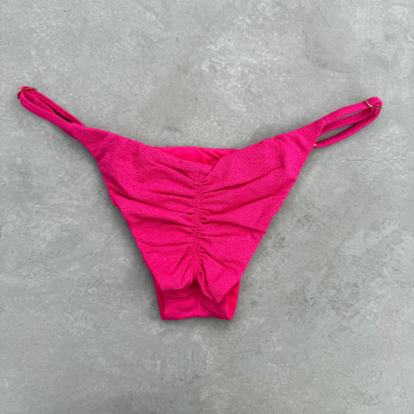 Seashore Textured Pink Riot Tanga Bikini Bottom-0