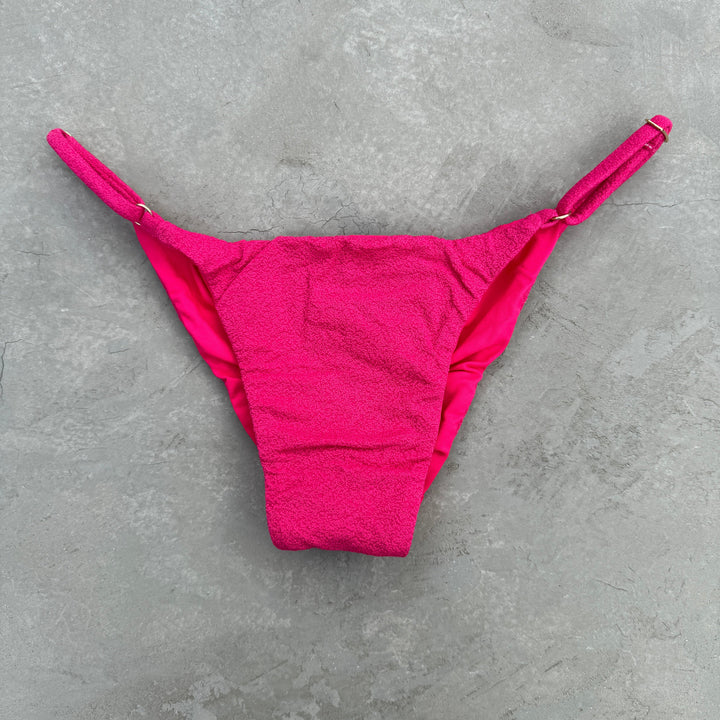 Seashore Textured Pink Riot Tanga Bikini Bottom-1