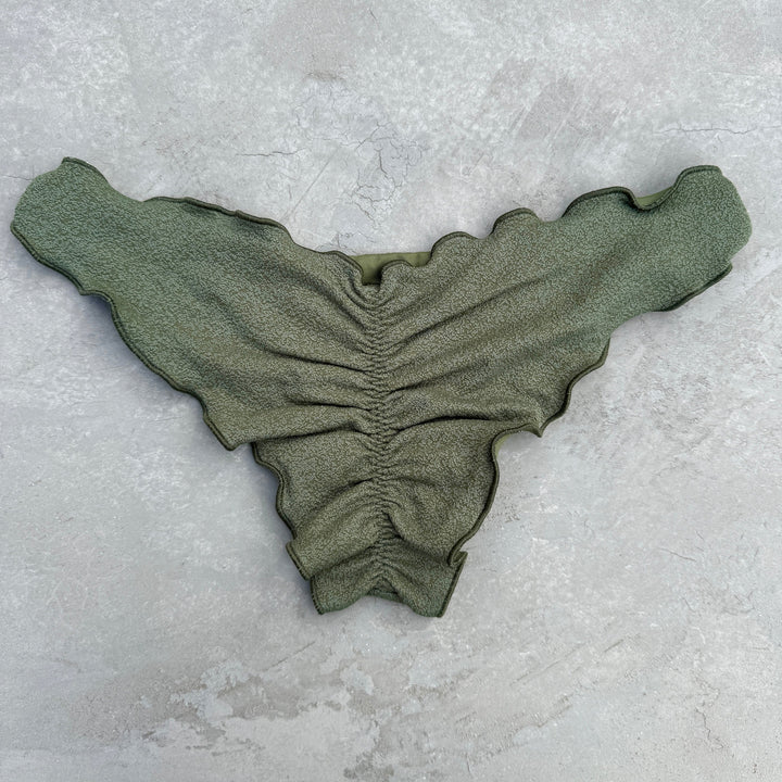 Seashore Textured Fern Green Lili Ripple Bikini Bottom-1