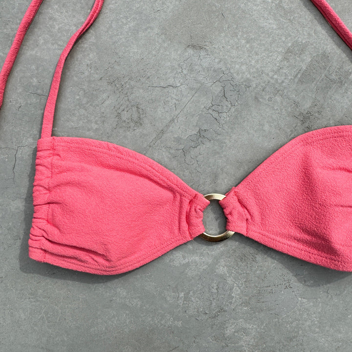 Seashore Textured Coral Delight Kayla Bikini Top-1