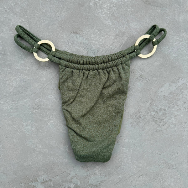 Seashore Textured Fern Green Kayla Bikini Bottom-0