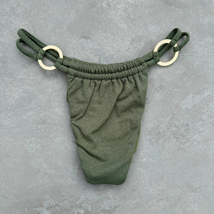 Seashore Textured Fern Green Kayla Bikini Bottom-0
