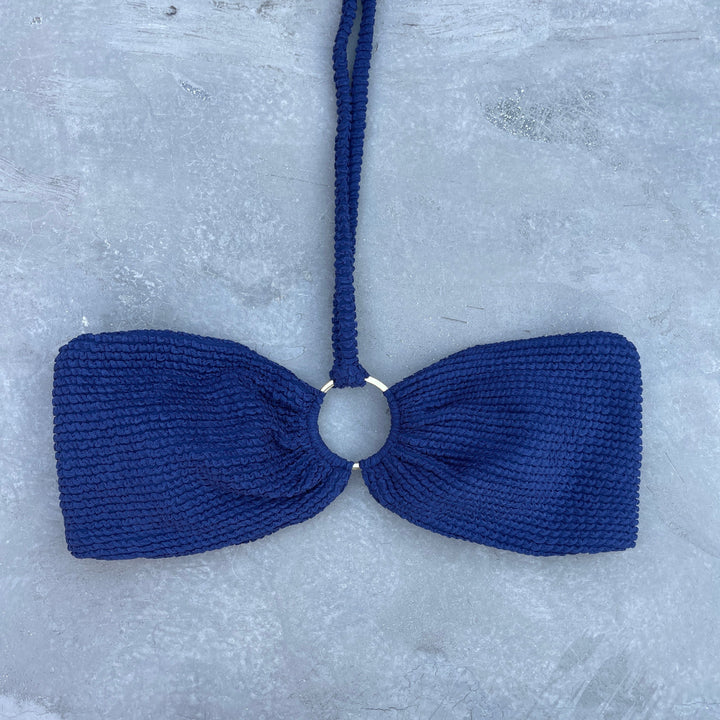 Midnight Waves Textured Strapless Bikini Top-2