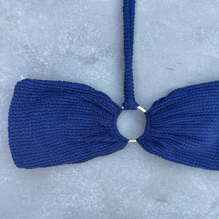 Midnight Waves Textured Strapless Bikini Top-1
