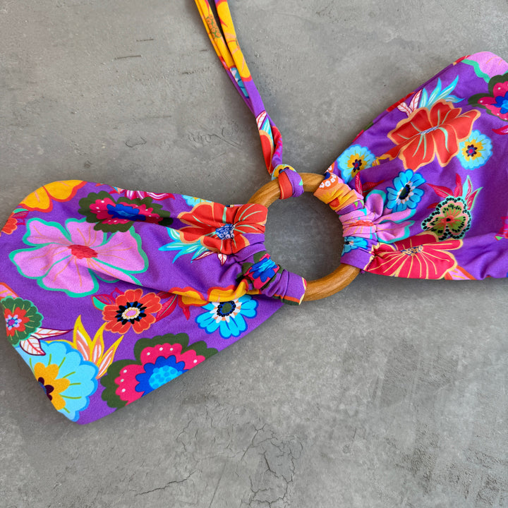 Floral Carnival Strapless Bikini Top-1