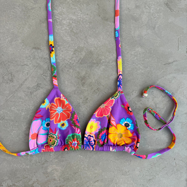 Floral Carnival Triangle Bikini Top-0