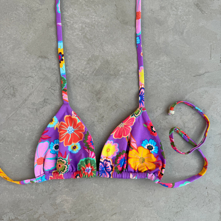 Floral Carnival Triangle Bikini Top-0