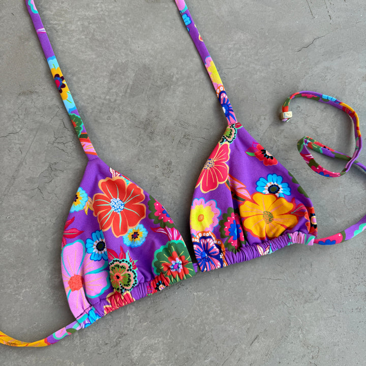Floral Carnival Triangle Bikini Top-1