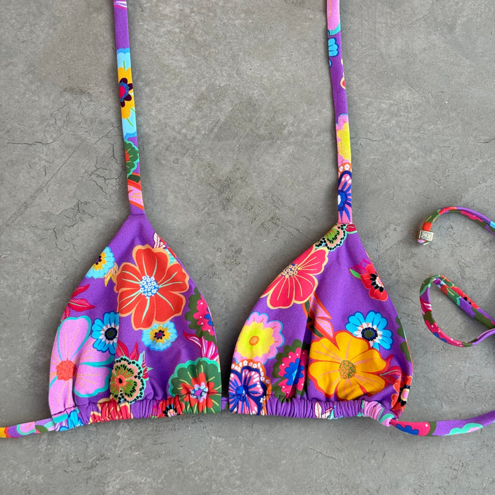 Floral Carnival Triangle Bikini Top-3