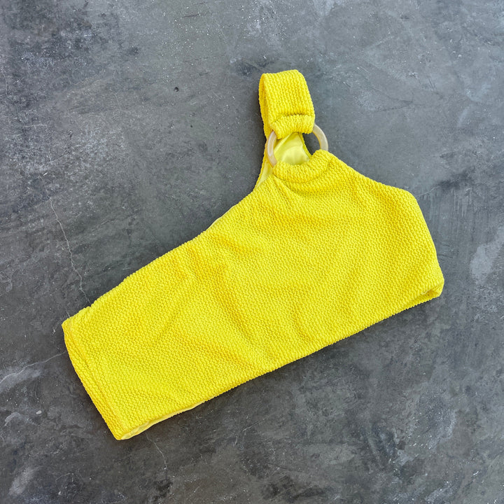 Yellow Sunrise Textured Jade Bikini Top-1