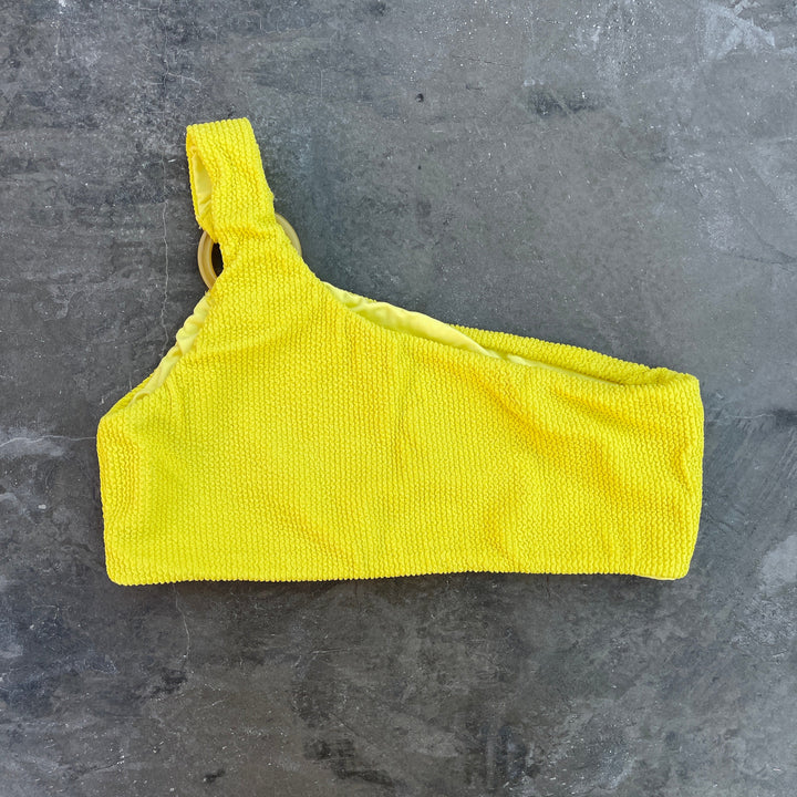 Yellow Sunrise Textured Jade Bikini Top-2
