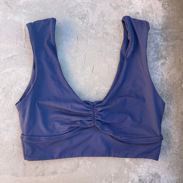 Navy Blue Crop Top-0