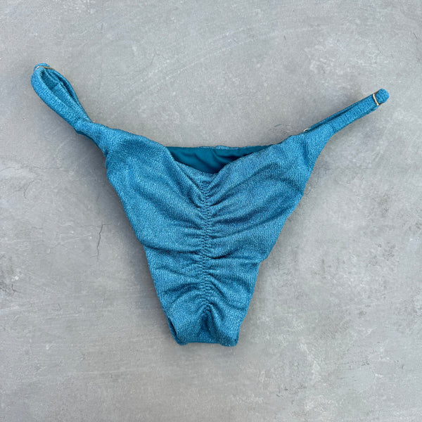 Formentera Blue Lux Textured Tanga Bikini Bottom-0