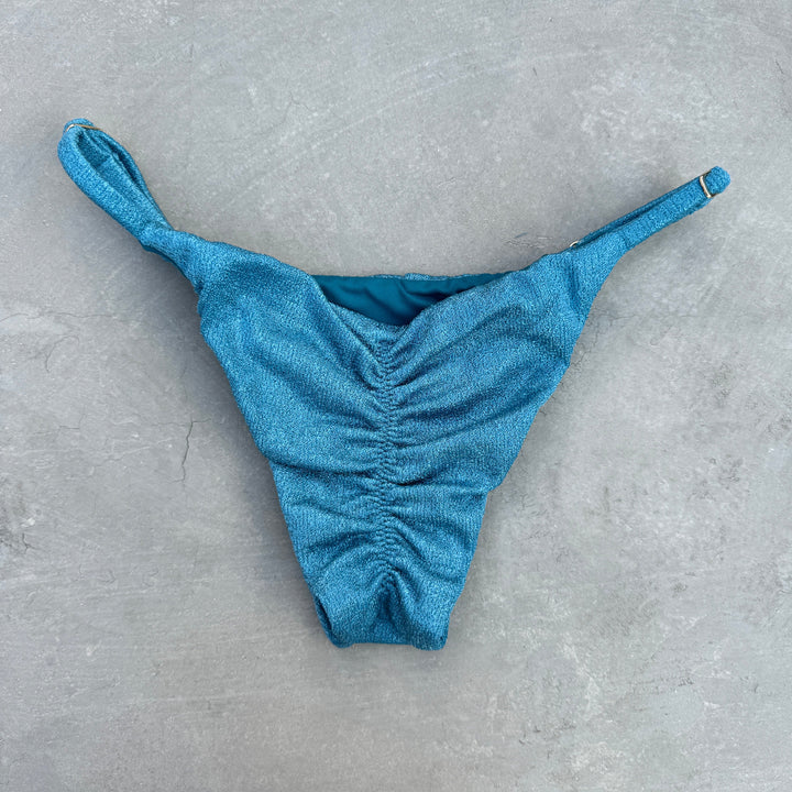 Formentera Blue Lux Textured Tanga Bikini Bottom-0