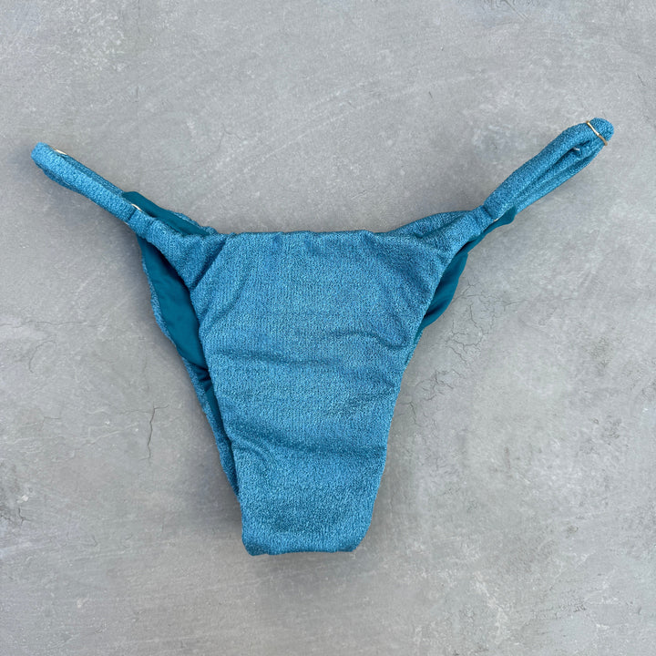 Formentera Blue Lux Textured Tanga Bikini Bottom-1