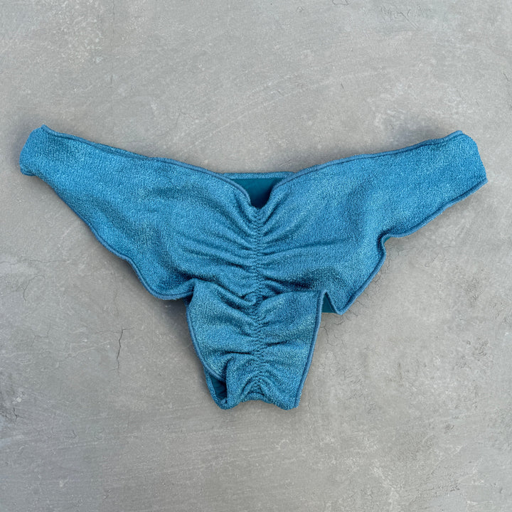 Formentera Blue Lux Textured Lili Ripple Bikini Bottom-1