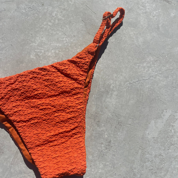 Sunkissed Amber Textured Tanga Bikini Bottom-2