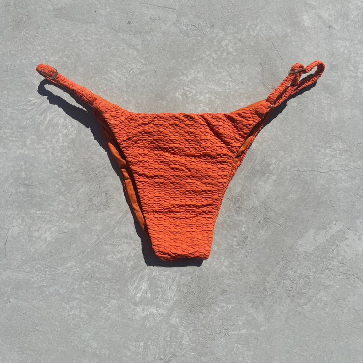 Sunkissed Amber Textured Tanga Bikini Bottom-1