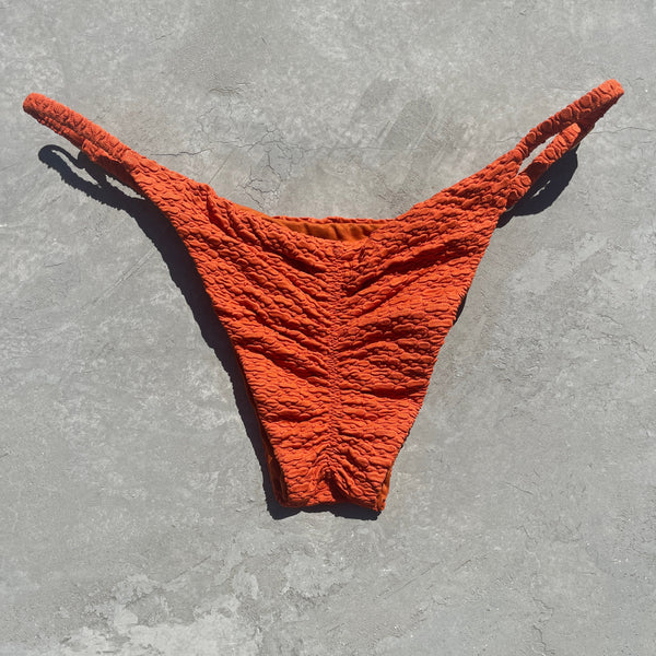Sunkissed Amber Textured Tanga Bikini Bottom-0
