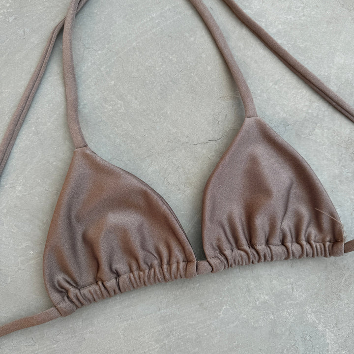 Chestnut Glow Triangle Bikini Top-1