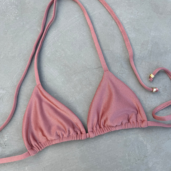 Dusty Roses Triangle Bikini Top-1