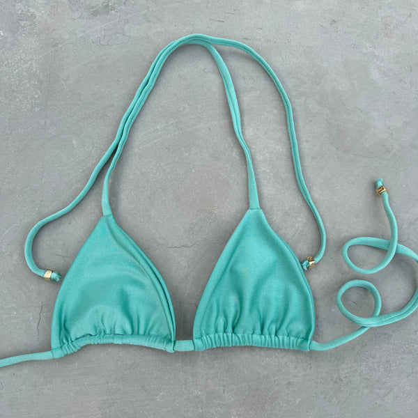 Turquoise Triangle Bikini Top-0