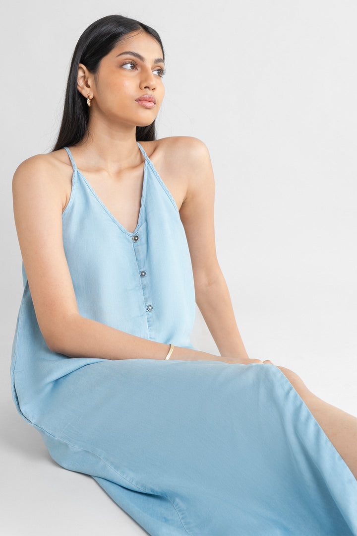 In The Mood For Love Denim Midi Dress-2