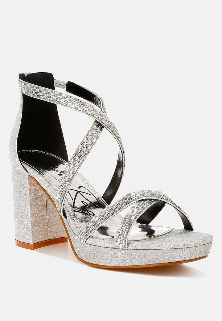 Infatuated Rhinestones Embellished Strappy Sandals-1
