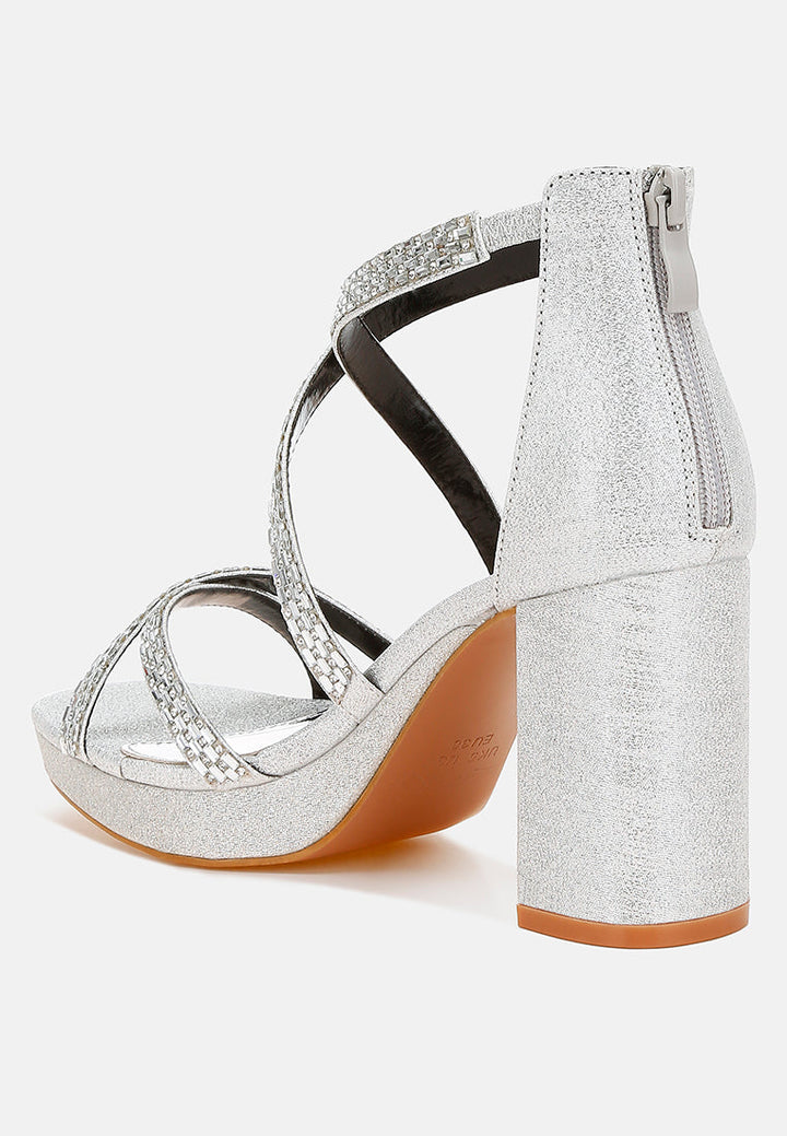 Infatuated Rhinestones Embellished Strappy Sandals-2