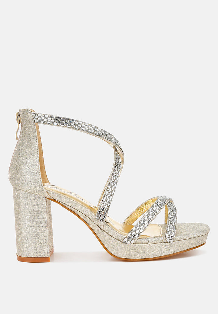 Infatuated Rhinestones Embellished Strappy Sandals-5