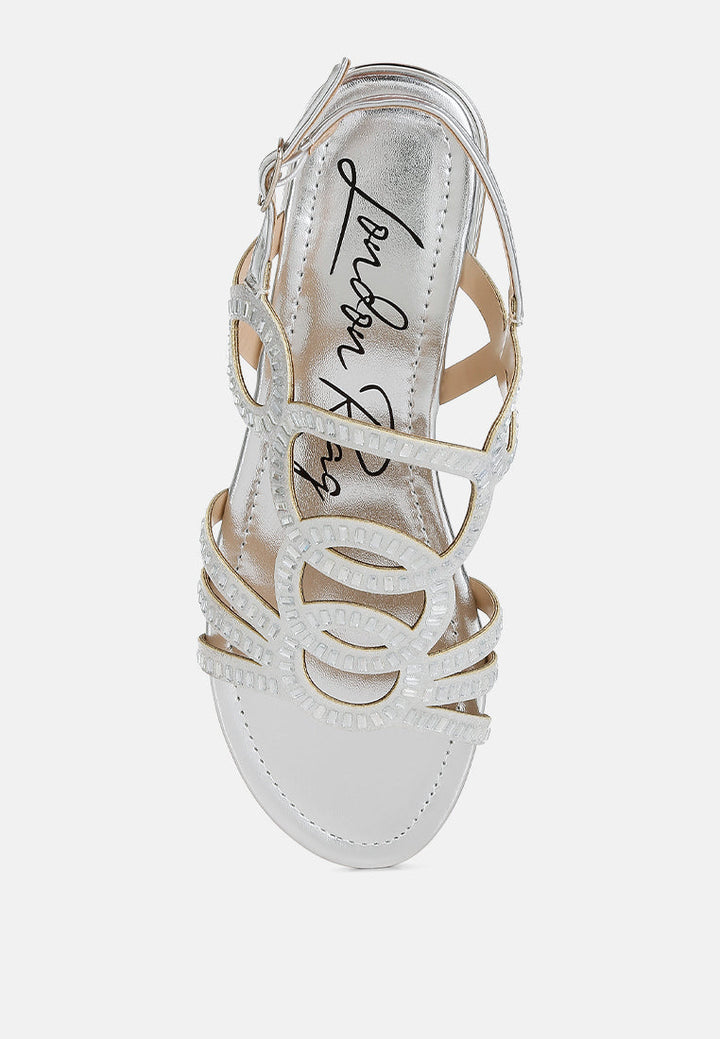 Jisters Cut Out Detail Rhinestone Flat Sandals-3