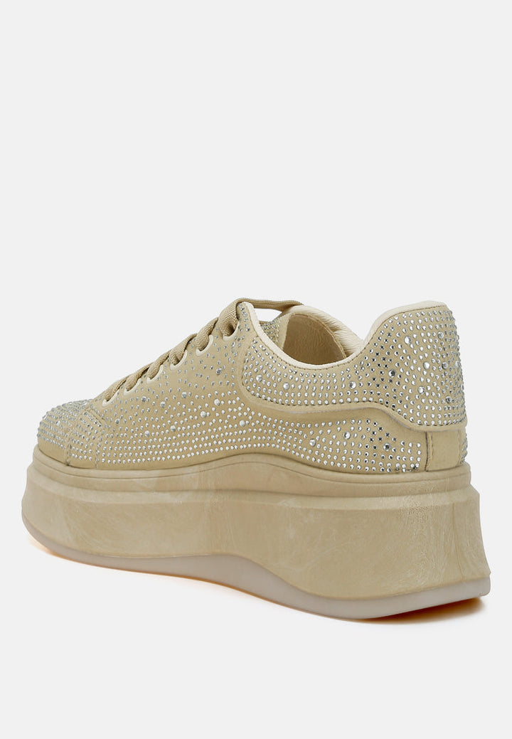Jitter Bug Rhinestones Embellished Chunky Sneakers-2