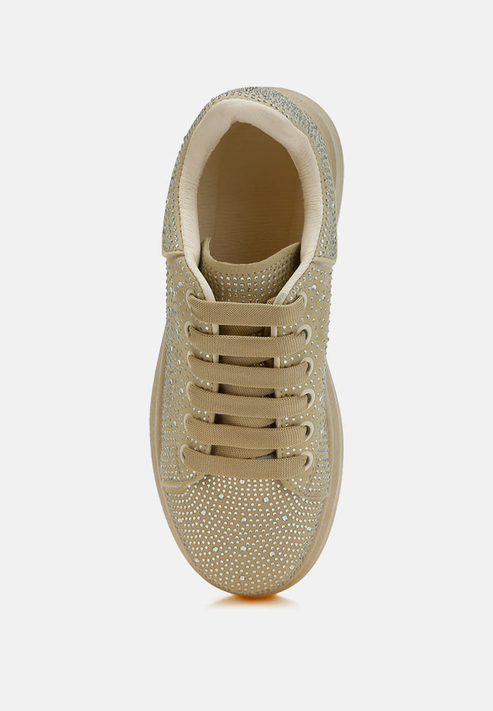 Jitter Bug Rhinestones Embellished Chunky Sneakers-3