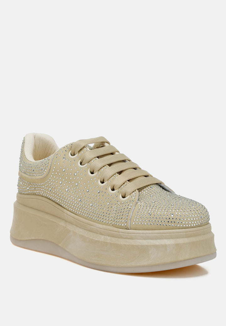 Jitter Bug Rhinestones Embellished Chunky Sneakers-1