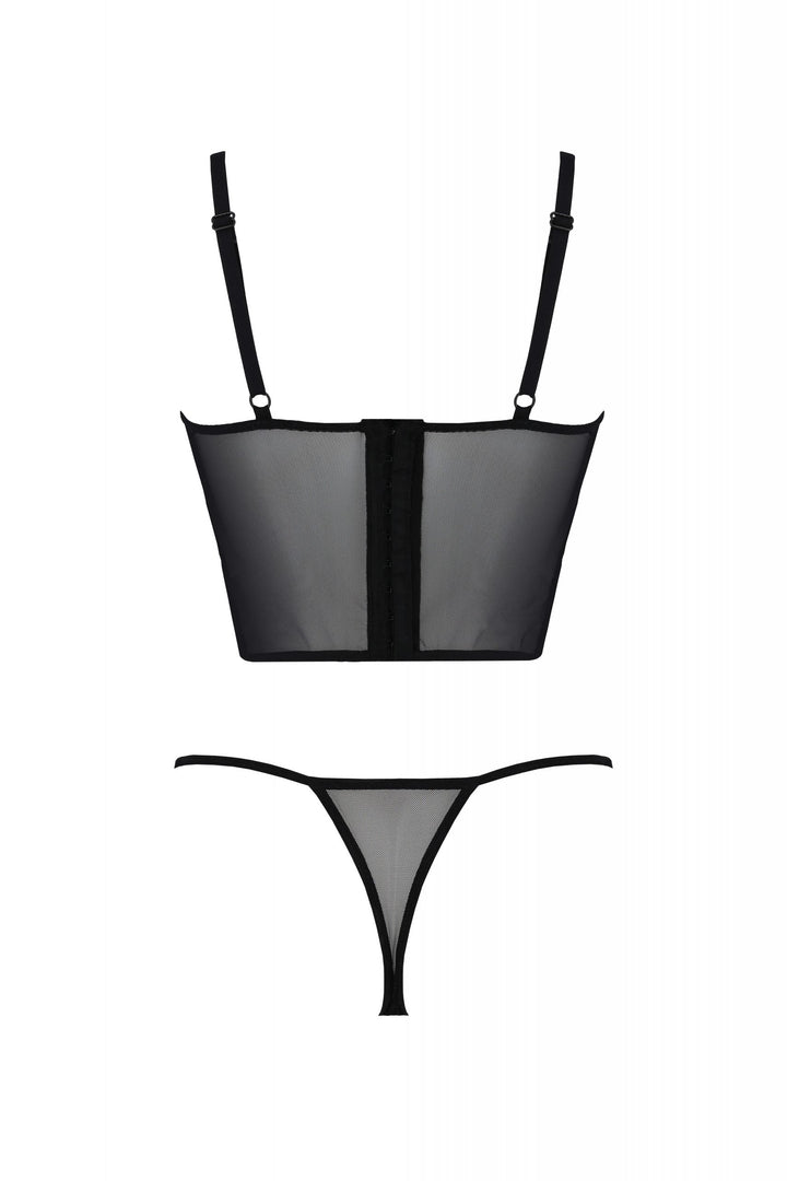 Longline Lace Bustier String Panty Set Passion Kerria-3