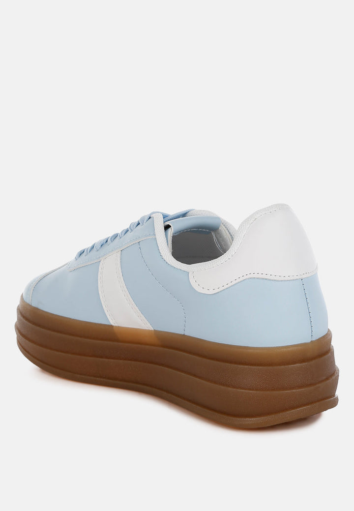 Knockout Faux Leather Lace-Up Sneakers-2