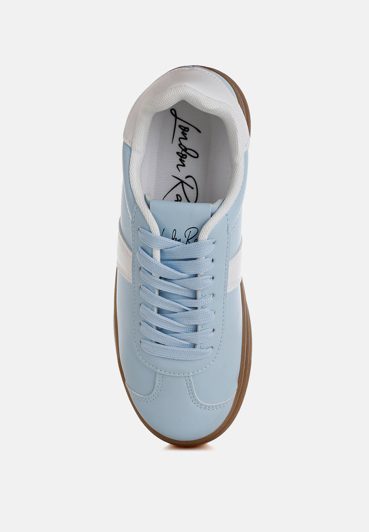 Knockout Faux Leather Lace-Up Sneakers-3