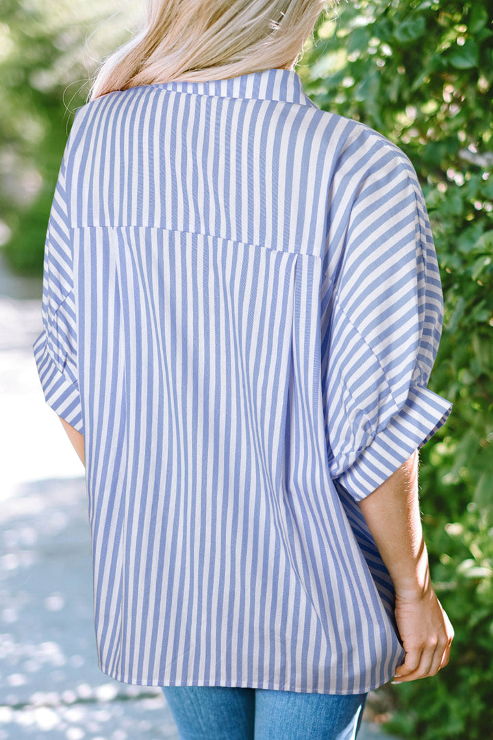 Baylee Stripe Dolman Sleeve Oversize Top-3