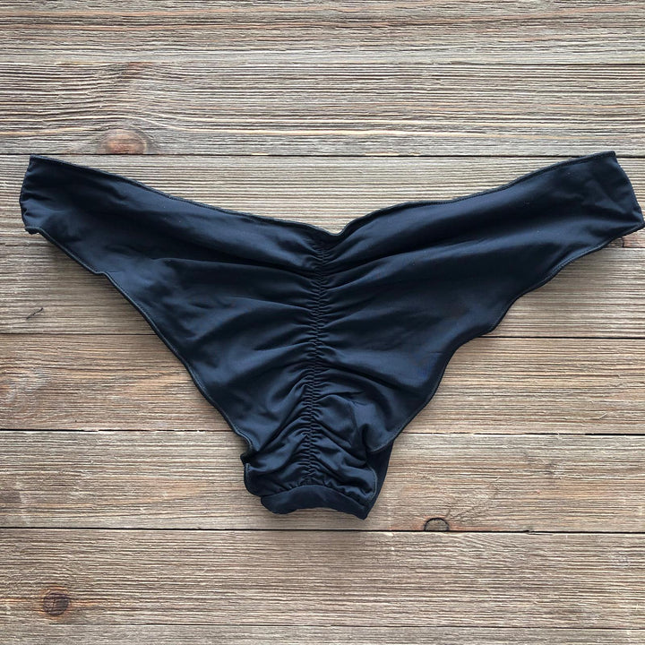 Light Black Lili Ripple Bikini Bottom-0