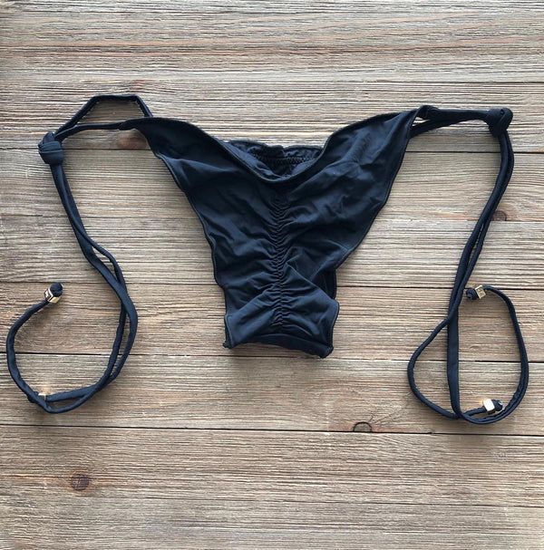 Light Black Ripple Side Tie Bottom-0