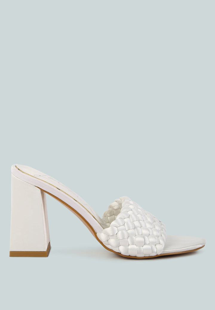 Lust Look Braided Satin Block Sandals-0
