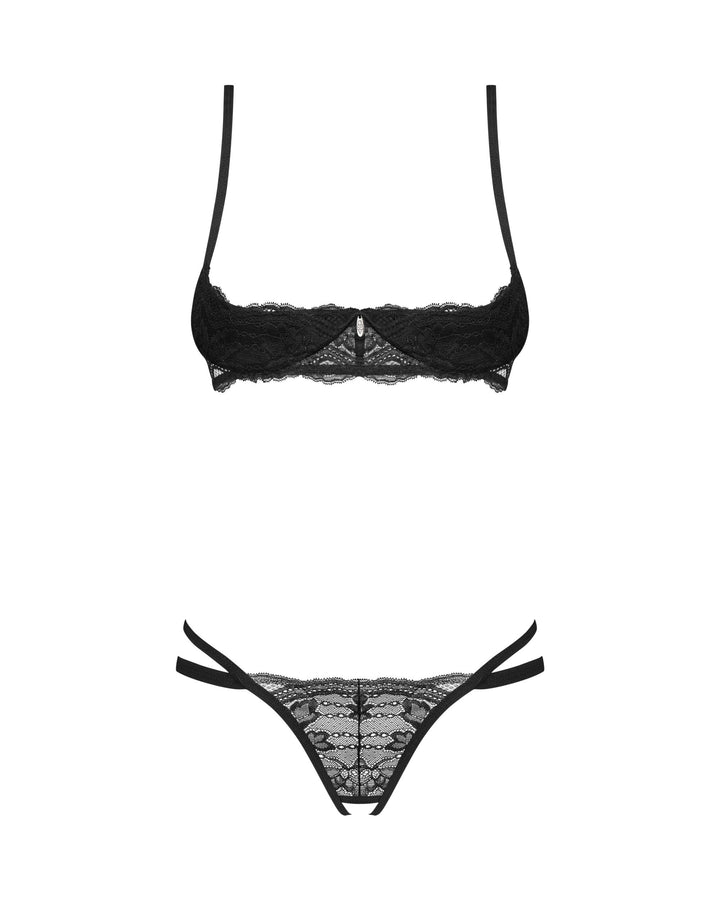 Sexy Open Cup & Crotchless Panty 2 Piece Lingerie Set Obsessive Nutris-3