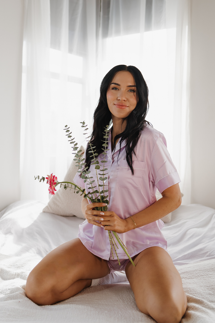 Lavender Satin Pajamas-4