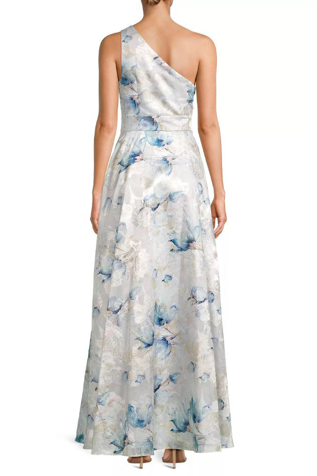 Aidan Mattox Floral Jacquard One-Shoulder Neck Sleeveless Gown-2