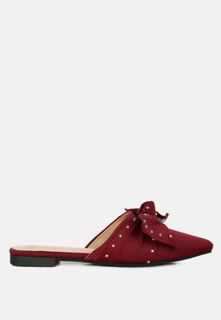 Makeover Studded Bow Flat Mules-6