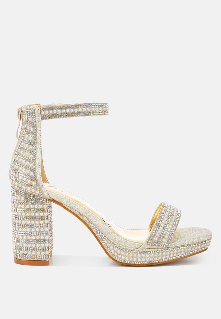 Mejuri Rhinestones And Pearl Embellished Sandals-6
